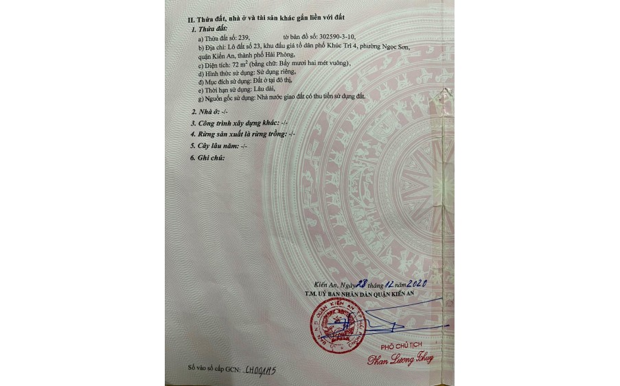 Bán Đất Đấu Giá Sổ Sẵn Giá Tốt Duy Nhất Tại Khúc Trì, Ngọc Sơn, Kiến An, Hải Phòng